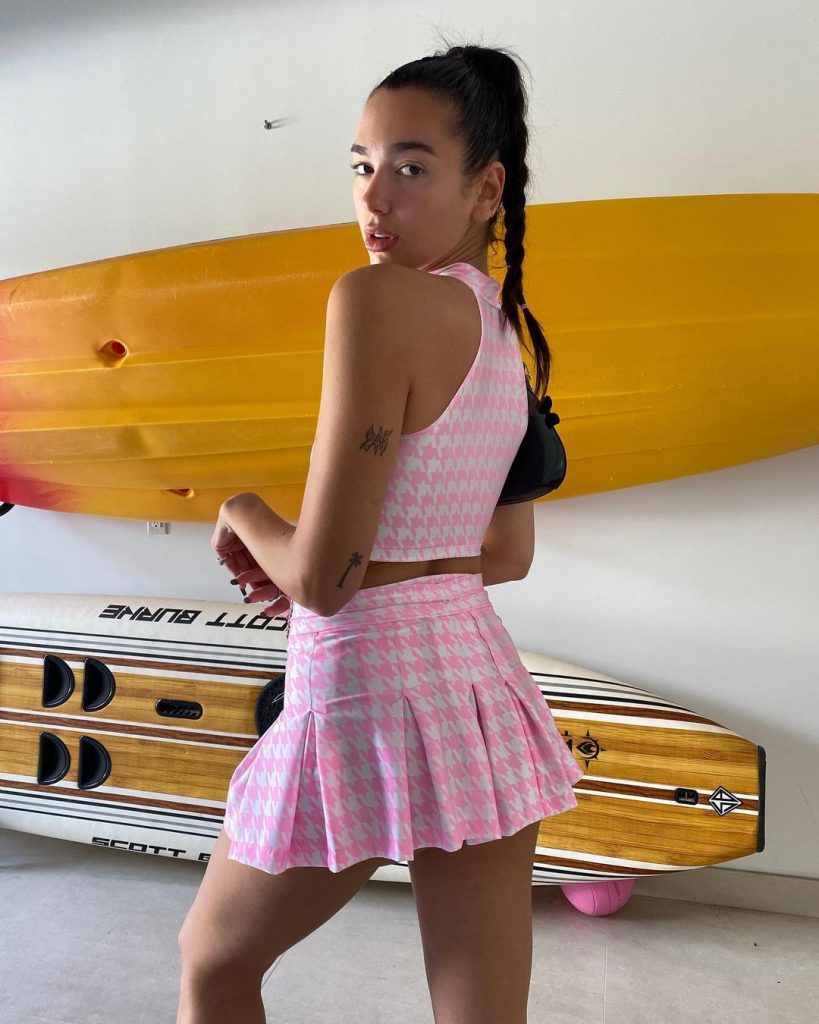 Dua Lipa slips into hot pink and posts on Instagram